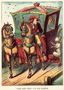 Puss beder om hjælp til sin herre af English School